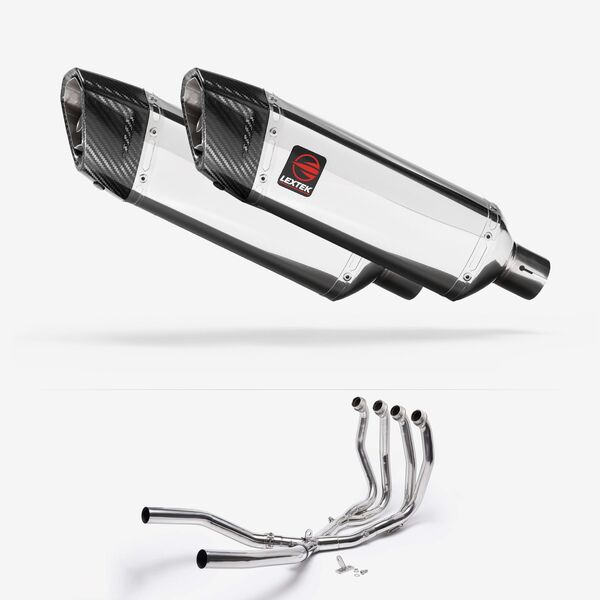 Lextek Polished Stainless Steel SP4 300mm Exhaust System for Suzuki GSX 1300 R Hayabusa (21-24)