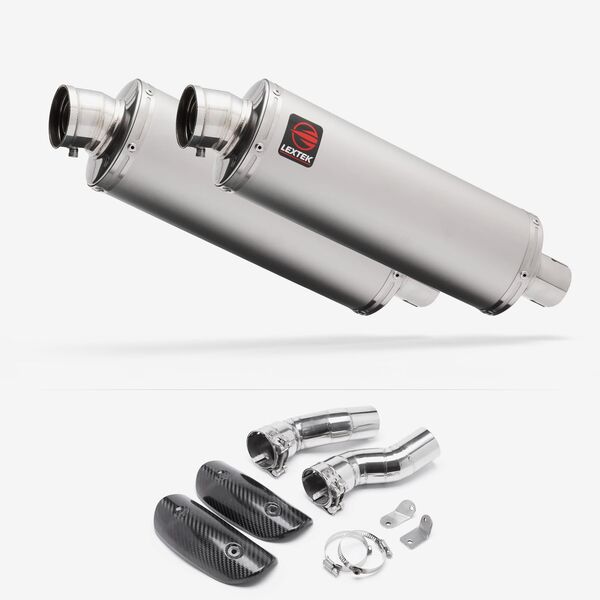 Lextek Matt Stainless Steel OP1 350mm Exhaust with Link Pipes