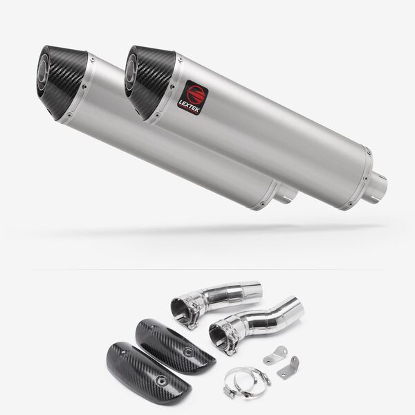Lextek Brushed Stainless Steel RP1 400mm Exhaust with Link Pipes