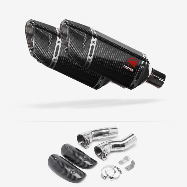 Lextek Carbon Fibre SP11C 200mm Exhaust with Link Pipes for Suzuki GSX 1300 R Hayabusa (21-24)