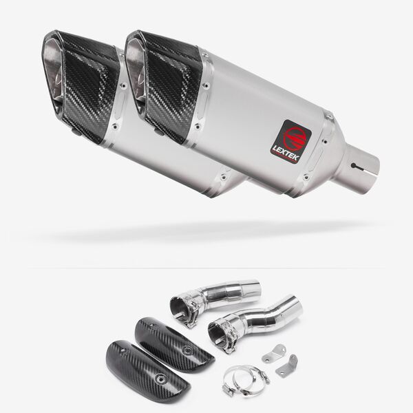 Lextek Matt Stainless Steel SP5 200mm Exhaust with Link Pipes