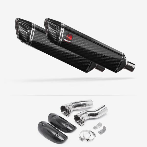 Lextek Carbon Fibre SP7C 400mm Exhaust with Link Pipes for Suzuki GSX 1300 R Hayabusa (21-24)