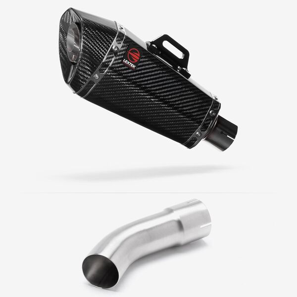 Lextek Carbon Fibre XP8C 210mm Exhaust with Link Pipe for Suzuki GSX-S 1000 (21-24)
