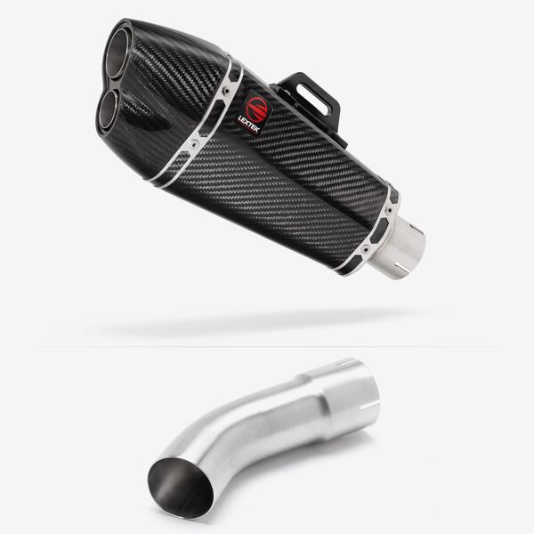 Lextek Carbon Fibre XP13C 210mm Exhaust with Link Pipe for Suzuki GSX-S 1000 (21-24)