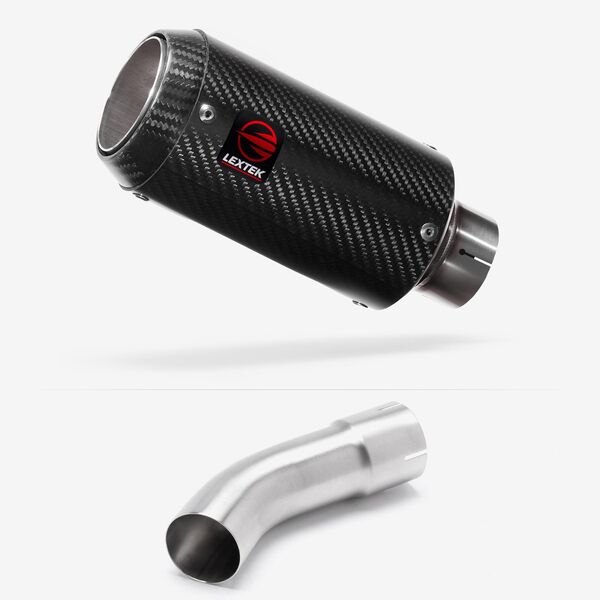 Lextek Carbon Fibre CP8C 150mm Exhaust with Link Pipe for Suzuki GSX-S 1000 (21-24)