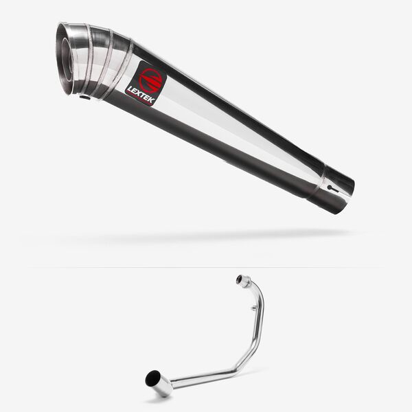 Lextek Polished Stainless Steel MP4 300mm Exhaust System for Lexmoto Tempest GT 125