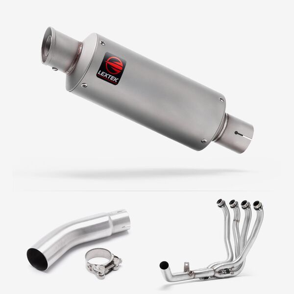 Lextek Matt Stainless Steel GP1 240mm Exhaust System for Suzuki GSX-S750 (17-23)