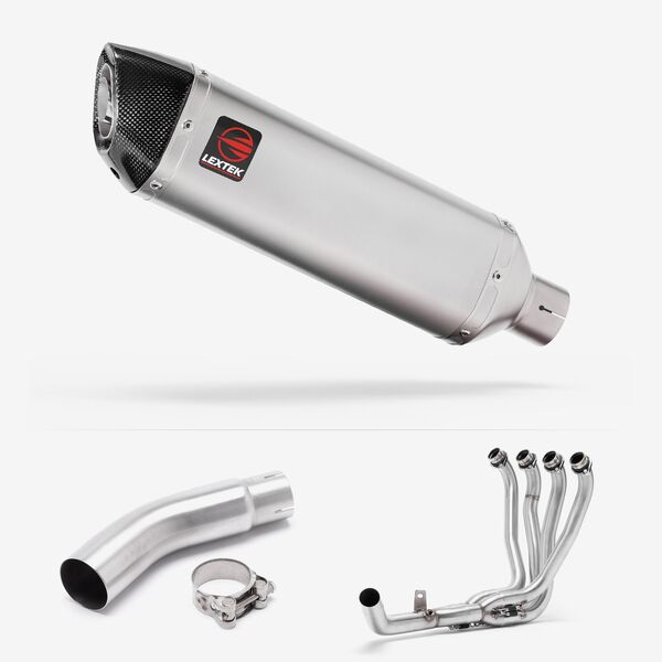 Lextek Matt Stainless Steel VP1 300mm Exhaust System for Suzuki GSX-S750 (17-23)