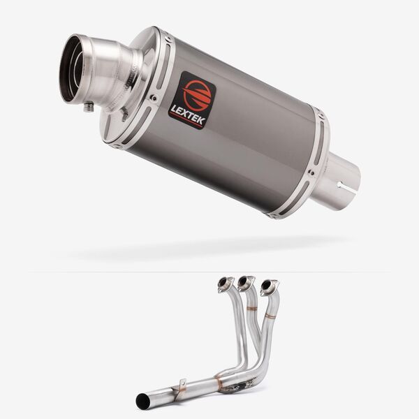 Lextek Smoked Stainless Steel OP15 200mm Low Level Exhaust System for Yamaha MT-09 (21-24)