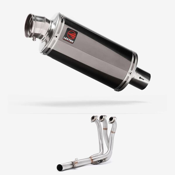Lextek Smoked Stainless Steel OP16 250mm Low Level Exhaust System for Yamaha MT-09 (21-24)