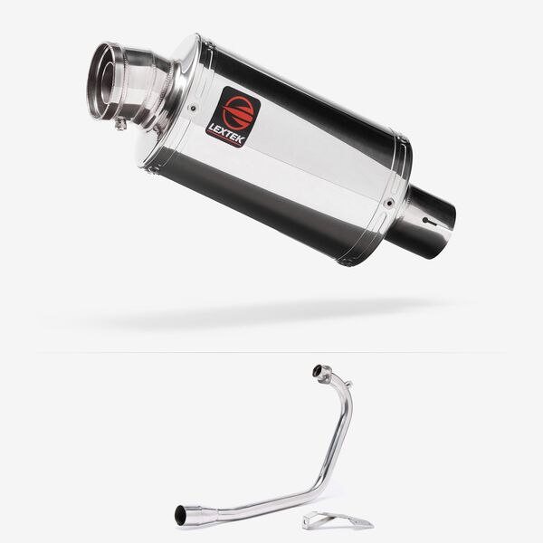 Lextek Polished Stainless Steel OP4 200mm Exhaust System for Lexmoto ZSB 125
