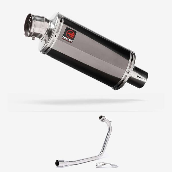 Lextek Smoked Stainless Steel OP16 250mm Exhaust System for Lexmoto ZSB 125