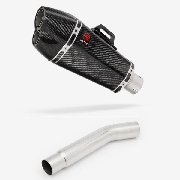 Lextek Carbon Fibre XP13C 210mm Exhaust with Link Pipe for Kawasaki Versys 1000 (12-14)