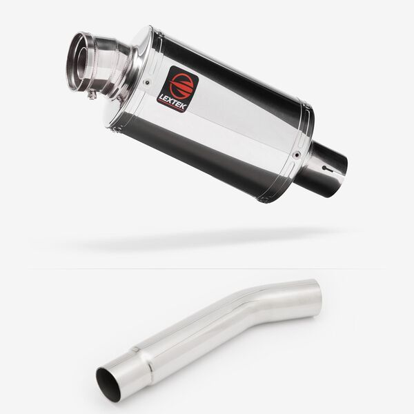 Lextek Polished Stainless Steel OP4 200mm Exhaust with Link Pipe for Kawasaki Versys 1000 (12-14)