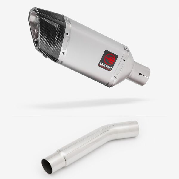 Lextek Matt Stainless Steel SP5 200mm Exhaust with Link Pipe for Kawasaki Versys 1000 (12-14)