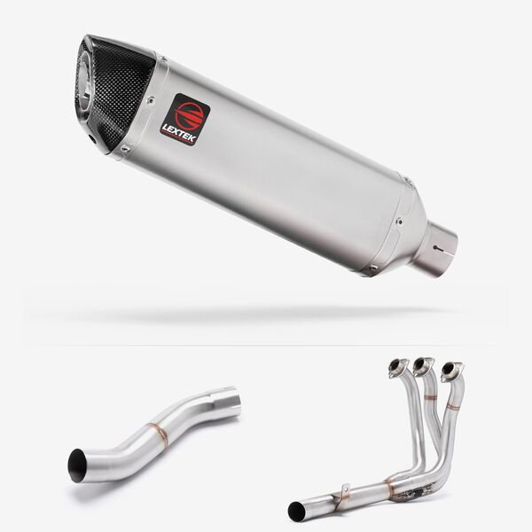 Lextek Matt Stainless Steel VP1 300mm Exhaust System with High Level Link Pipe