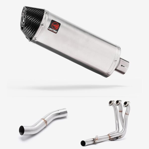 Lextek Brushed Stainless Steel RP2 300mm Exhaust System with High Level Link Pipe