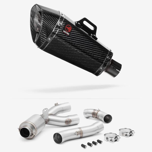 Lextek Carbon Fibre XP8C 210mm Exhaust with Link Pipe for Yamaha MT-10 (16-24)