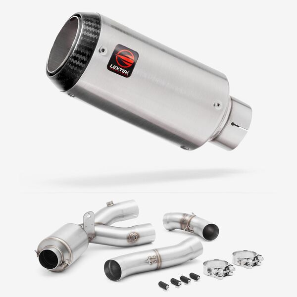 Lextek Matt Stainless Steel CP1 150mm Exhaust with Link Pipe for Yamaha MT-10 (16-24)