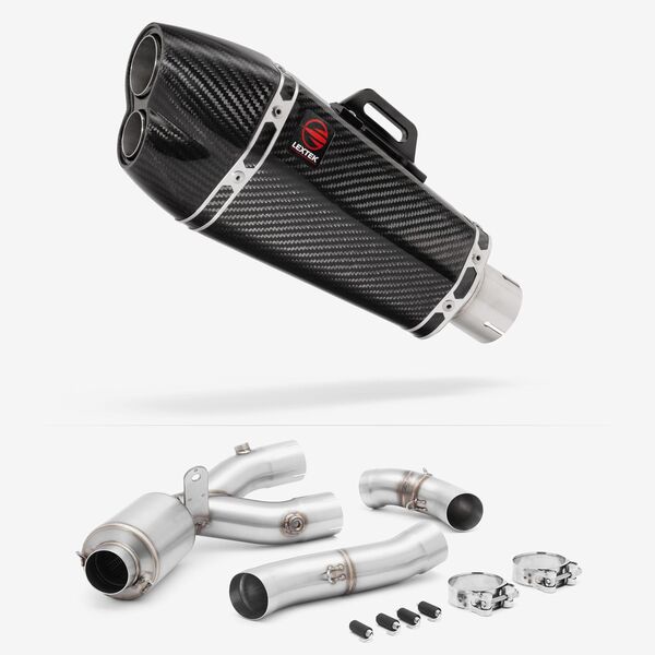 Lextek Carbon Fibre XP13C 210mm Exhaust with Link Pipe for Yamaha MT-10 (16-24)