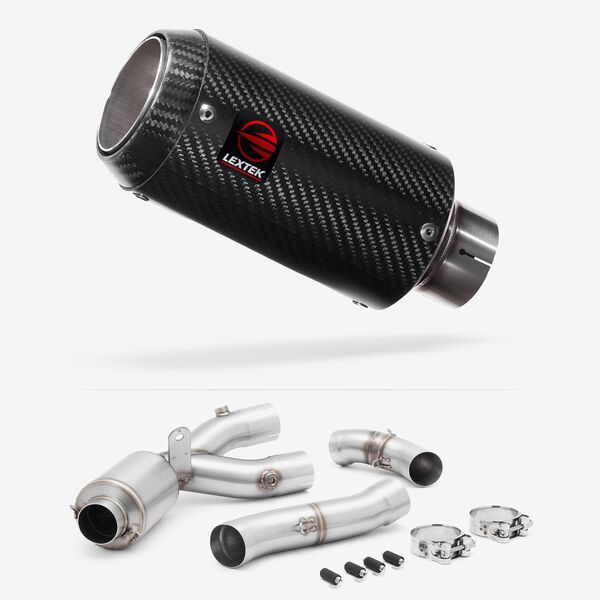 Lextek Carbon Fibre CP8C 150mm Exhaust with Link Pipe for Yamaha MT-10 (16-24)