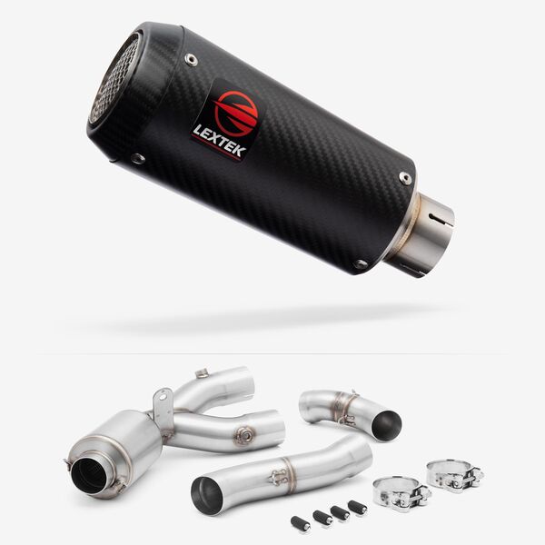 Lextek Carbon Fibre CP9C 180mm Exhaust with Link Pipe for Yamaha MT-10 (16-24)