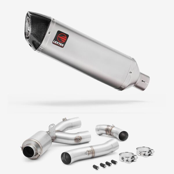 Lextek Matt Stainless Steel VP1 300mm Exhaust with Link Pipe for Yamaha MT-10 (16-24)