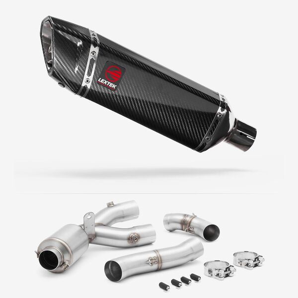 Lextek Carbon Fibre SP9C 300mm Exhaust with Link Pipe for Yamaha MT-10 (16-24)
