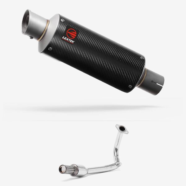 Lextek Carbon Fibre GP8C 240mm Exhaust System for Lexmoto Echo 50 (17-24)