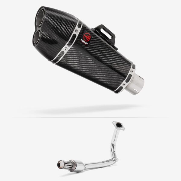 Lextek Carbon Fibre XP13C 210mm Exhaust System for Lexmoto Echo 50 (17-24)