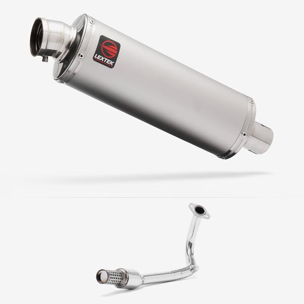 Lextek Matt Stainless Steel OP1 350mm Exhaust System for Lexmoto Echo 50 (17-24)