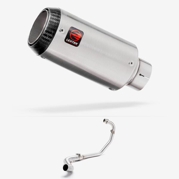 Lextek Matt Stainless Steel CP1 150mm Exhaust System for Lexmoto RSS 125 (22-24)