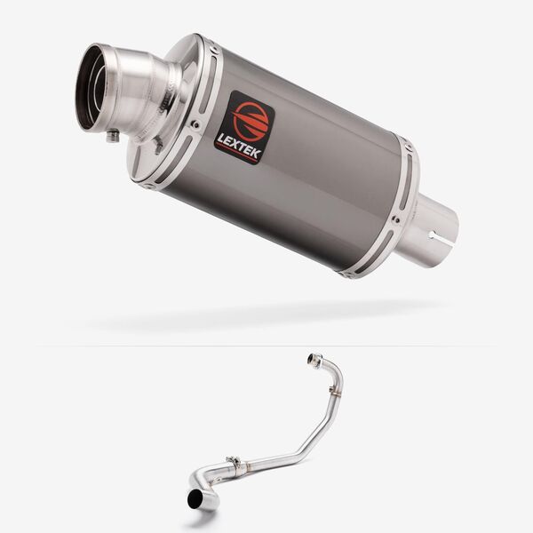Lextek Smoked Stainless Steel OP15 200mm Exhaust System for Lexmoto RSS 125 (22-24)