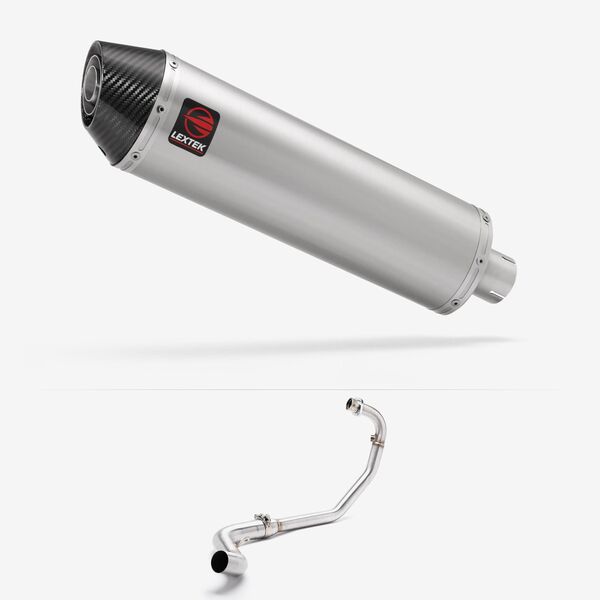 Lextek Brushed Stainless Steel RP1 400mm Exhaust System for Lexmoto RSS 125 (22-24)