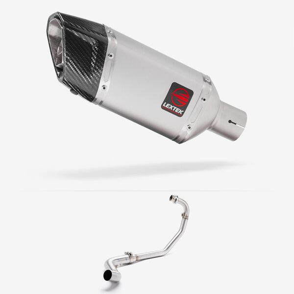 Lextek Matt Stainless Steel SP5 200mm Exhaust System for Lexmoto RSS 125 (22-24)