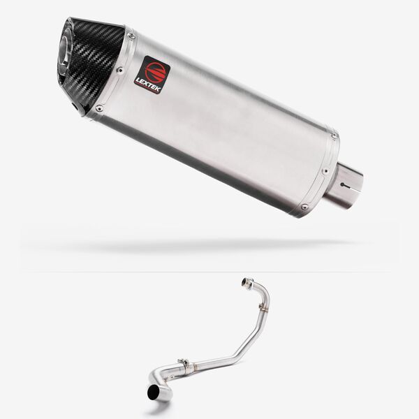 Lextek Brushed Stainless Steel RP2 300mm Exhaust System for Lexmoto RSS 125 (22-24)