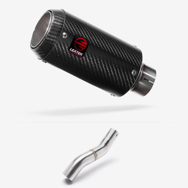 Lextek Carbon Fibre CP8C 150mm Exhaust with Link Pipe for Honda CBR500R (20-24)