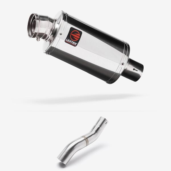 Lextek Polished Stainless Steel OP4 200mm Exhaust System for Honda CBR500R (20-24) with Link Pipe