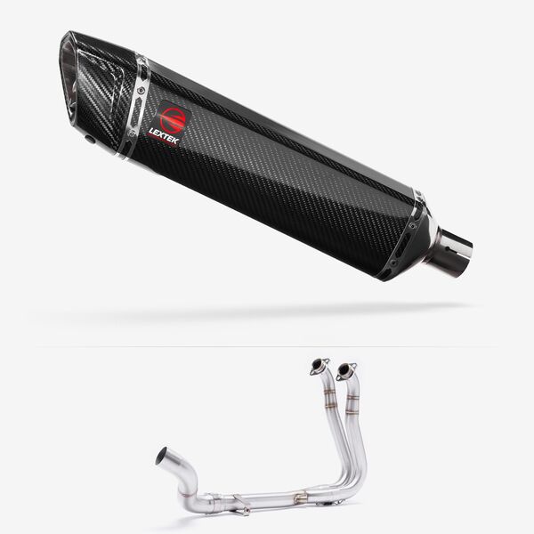 Lextek Carbon Fibre SP7C 400mm Exhaust System for Suzuki GSX-8S/R (23-24)