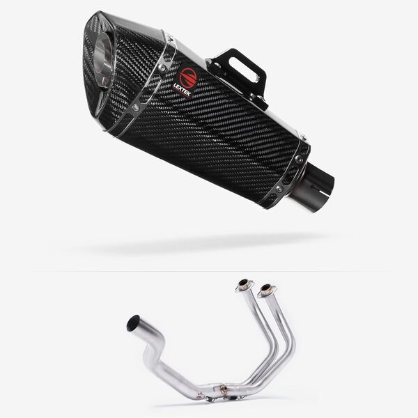 Lextek Carbon Fibre XP8C 210mm Exhaust System for Yamaha  YZF-R7 (21-24) Pillion Mount