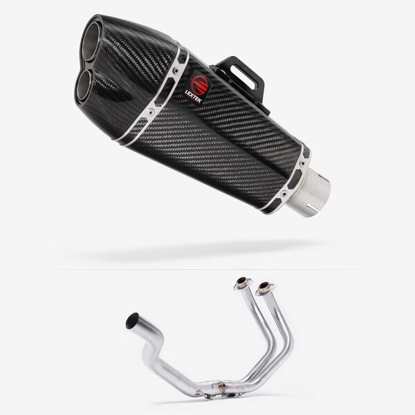 Lextek Carbon Fibre XP13C 210mm Exhaust System for Yamaha  YZF-R7 (21-24) Pillion Mount