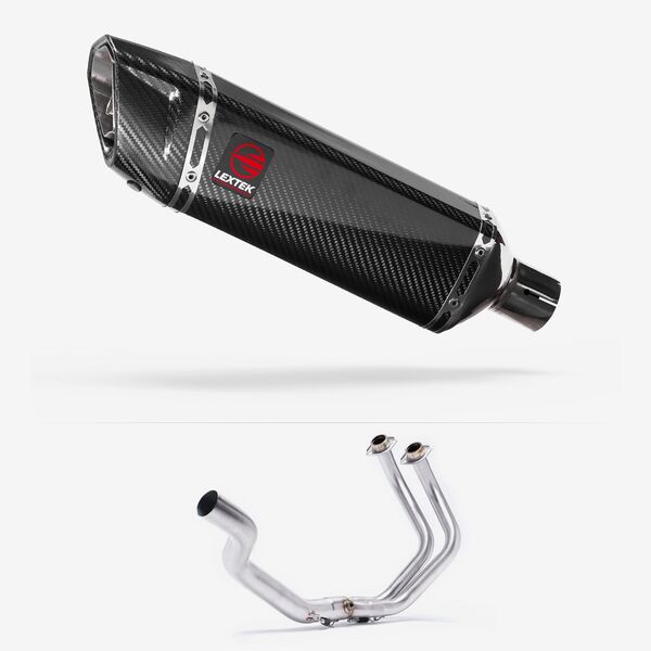 Lextek Carbon Fibre SP9C 300mm Exhaust System for Yamaha  YZF-R7 (21-24) Pillion Mount