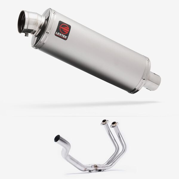Lextek Matt Stainless Steel OP1 350mm Exhaust System for Yamaha  YZF-R7 (21-24) Pillion Mount