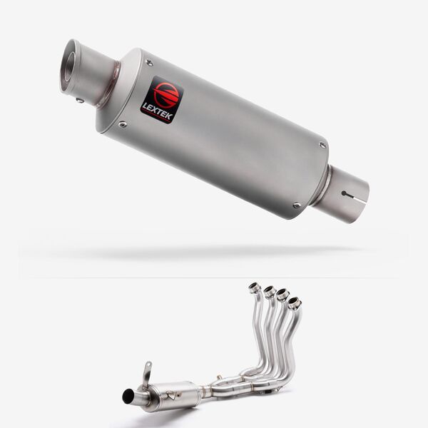 Lextek Matt Stainless Steel GP1 240mm Exhaust System for Suzuki GSX-S 1000/GT/KATANA 2015-2024