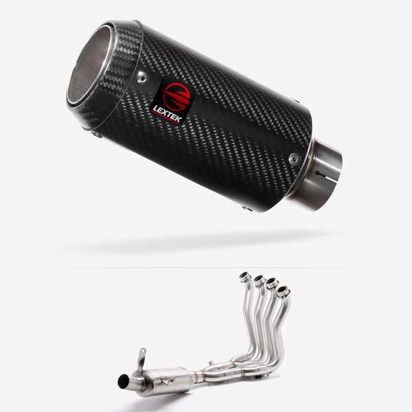 Lextek Carbon Fibre CP8C 150mm Exhaust System for Suzuki GSX-S 1000/GT/KATANA 2015-2024