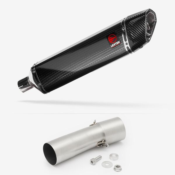 Lextek Carbon Fibre SP7CL 400mm Exhaust with Link Pipe for BMW F 800 R (08-19)