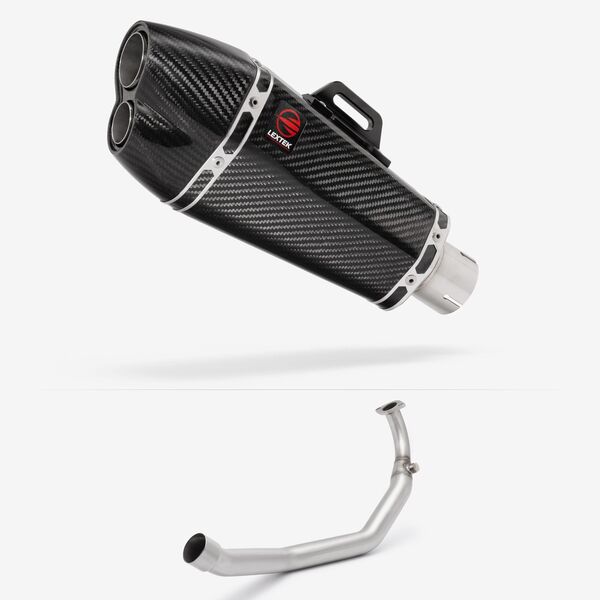 Lextek Carbon Fibre XP13C 210mm Exhaust System for Yamaha YZF R125