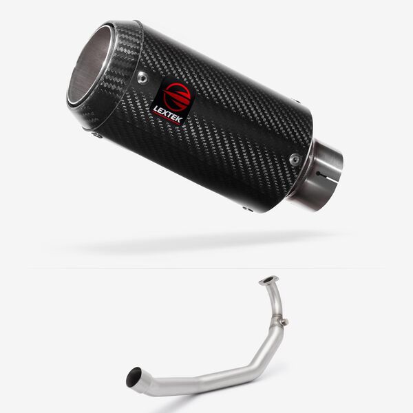 Lextek Carbon Fibre CP8C 150mm Exhaust System for Yamaha YZF R125