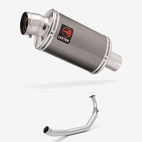 Lextek Smoked Stainless Steel OP15 200mm Exhaust System for Yamaha YZF R125