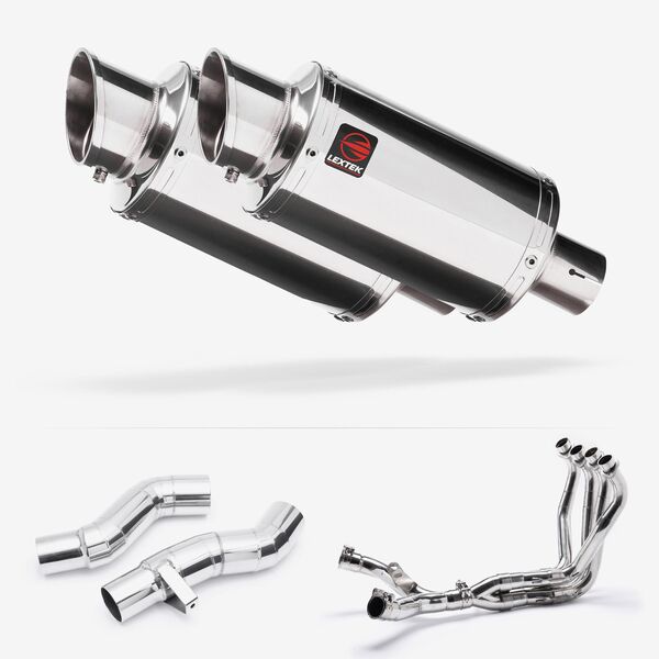 Lextek Stainless Steel YP4 Full Exhaust System for Kawasaki Z1000 SX WITH LUGGAGE 2010-2019
